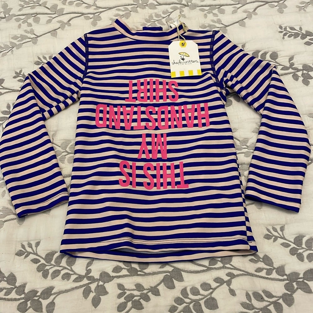 NWT Shade Critters Rashguard UPF 50+ Girls 4/5 Striped